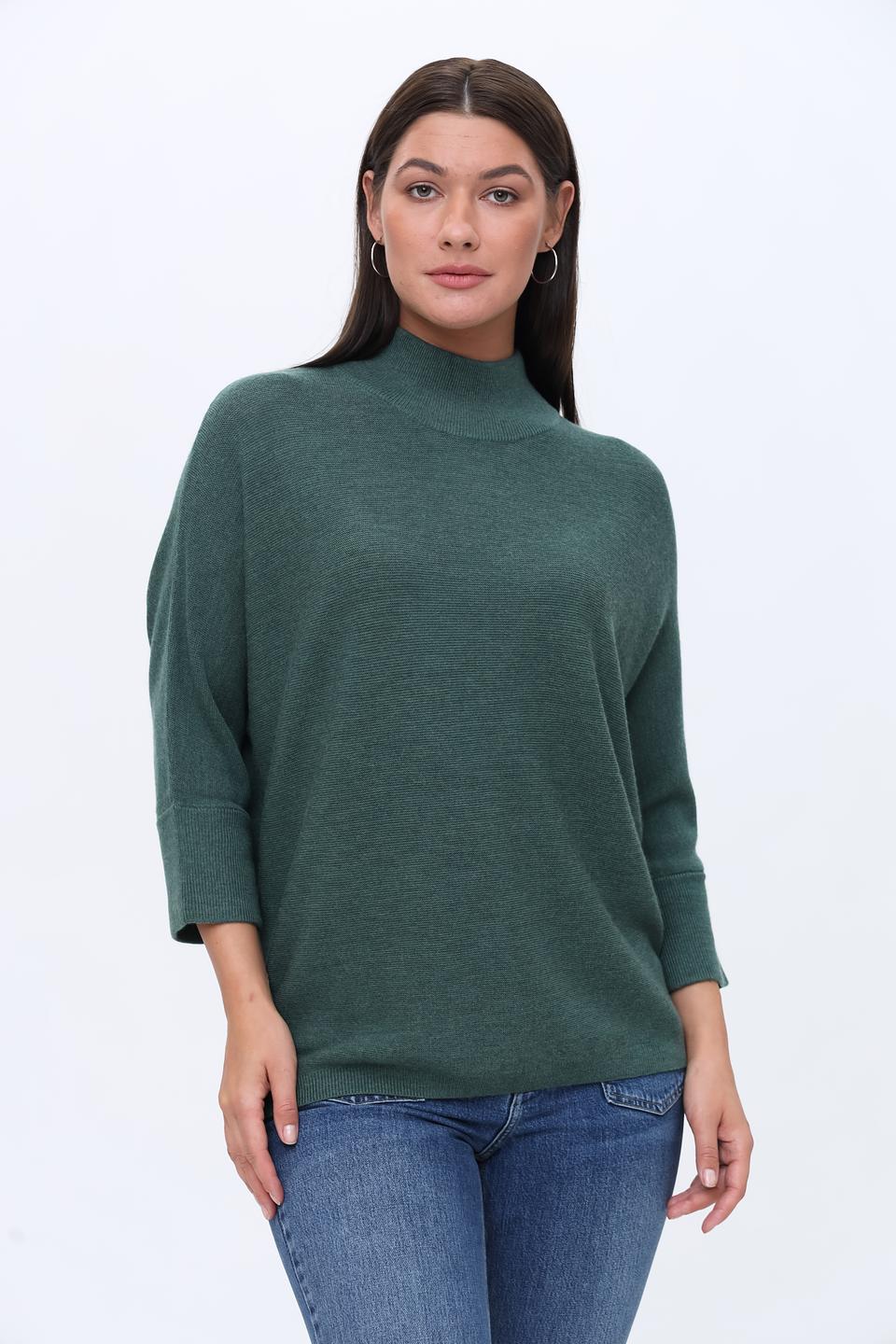 Пуловер Repeat с рукавом 3/4 зелёный