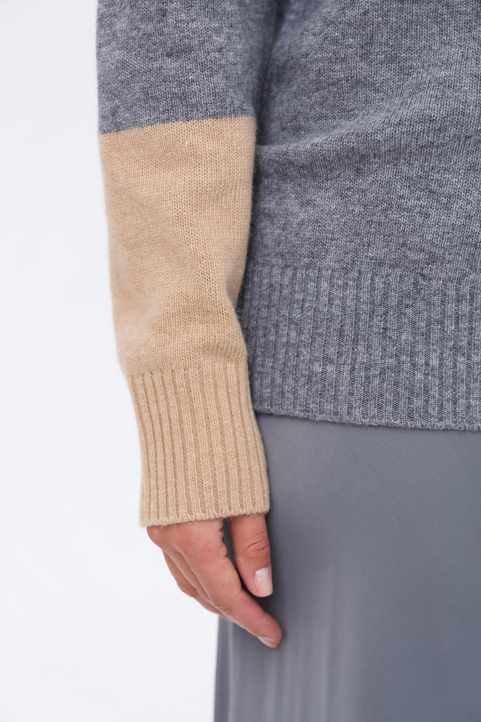 Пуловер Repeat с контрастными рукавами