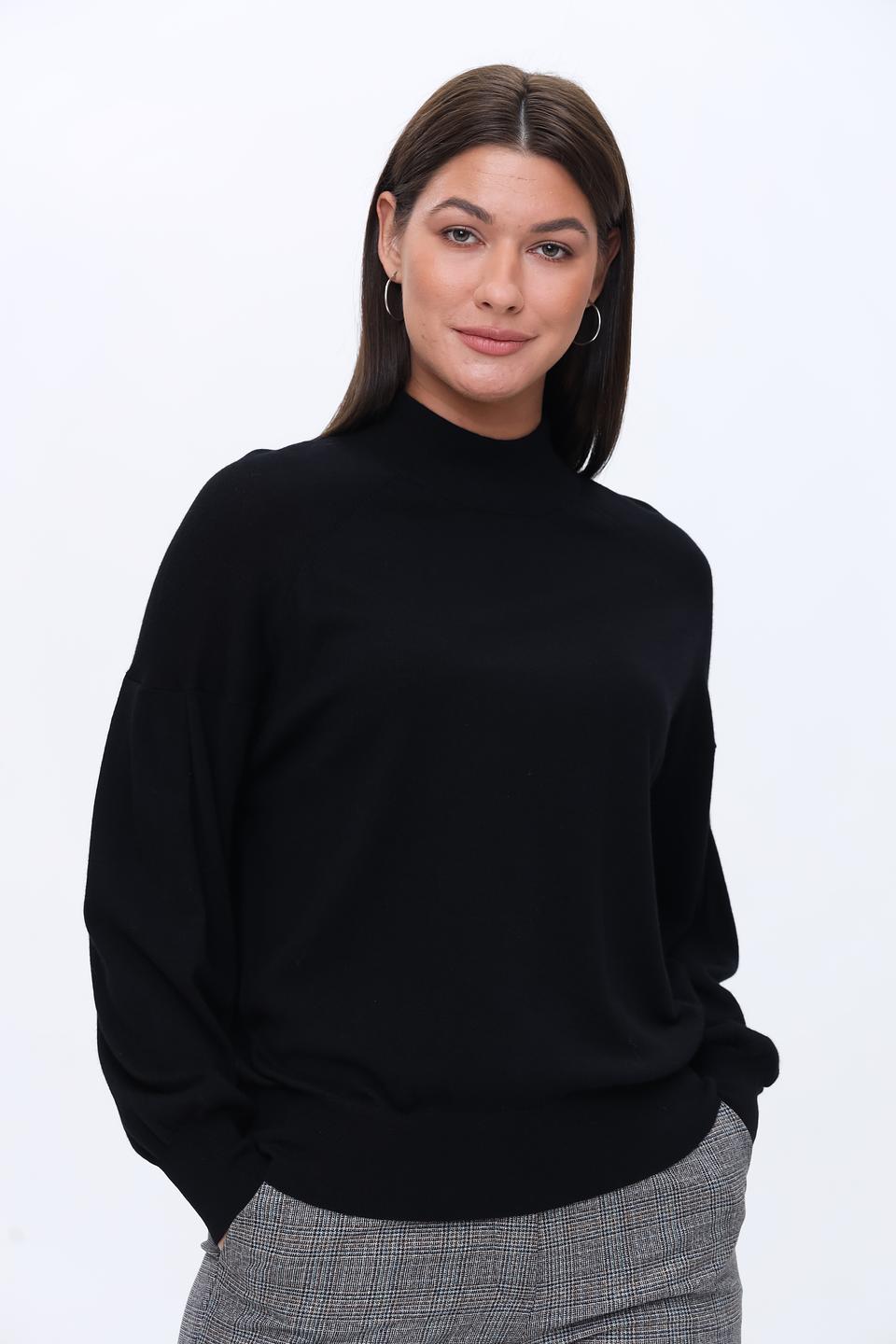 Пуловер Repeat чёрный с горлом