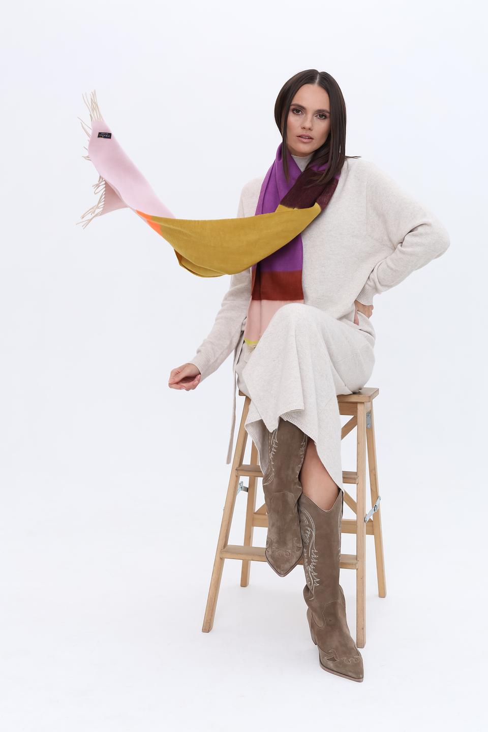 Шарф Fraas разноцветный в полоску