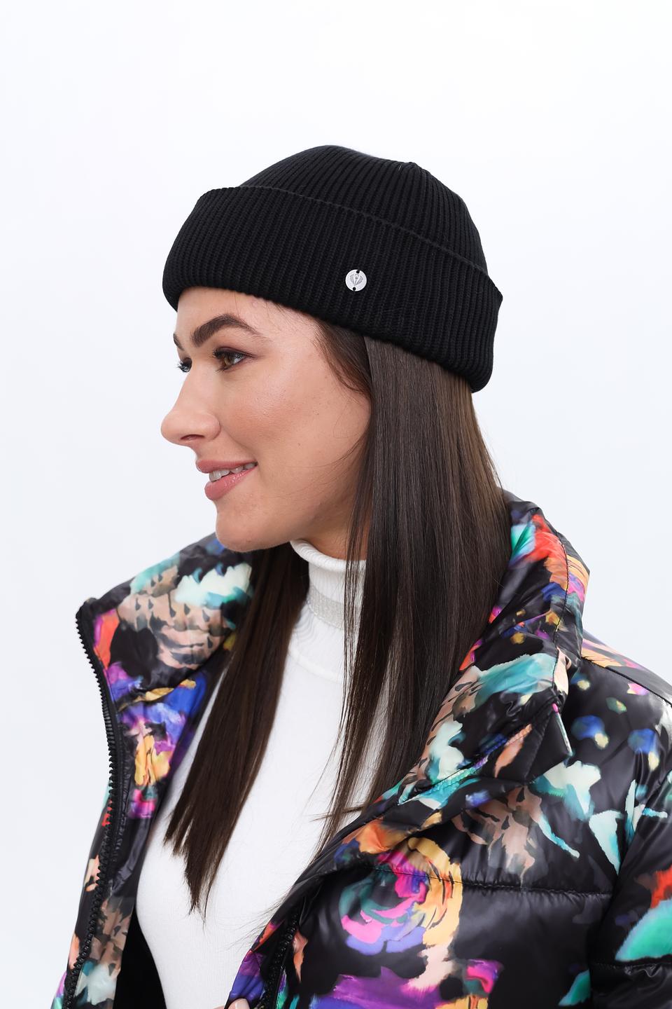 Шапка Fraas вязаная чёрная