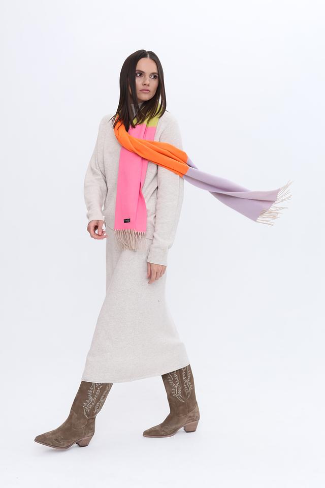 Шарф Fraas разноцветный с бахромой