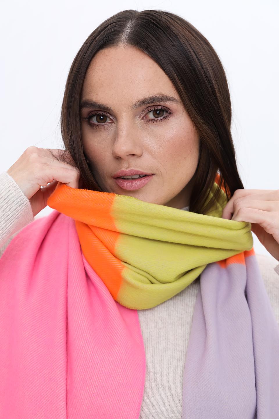 Шарф Fraas разноцветный с бахромой