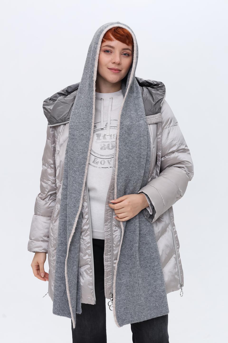 Шарф Fraas серый с капюшоном