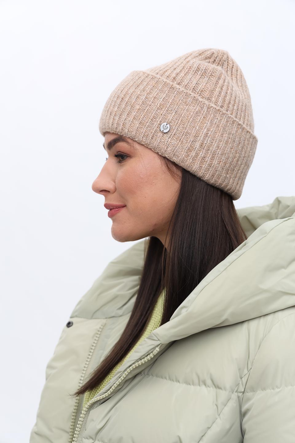 Шапка Fraas вязаная бежевая