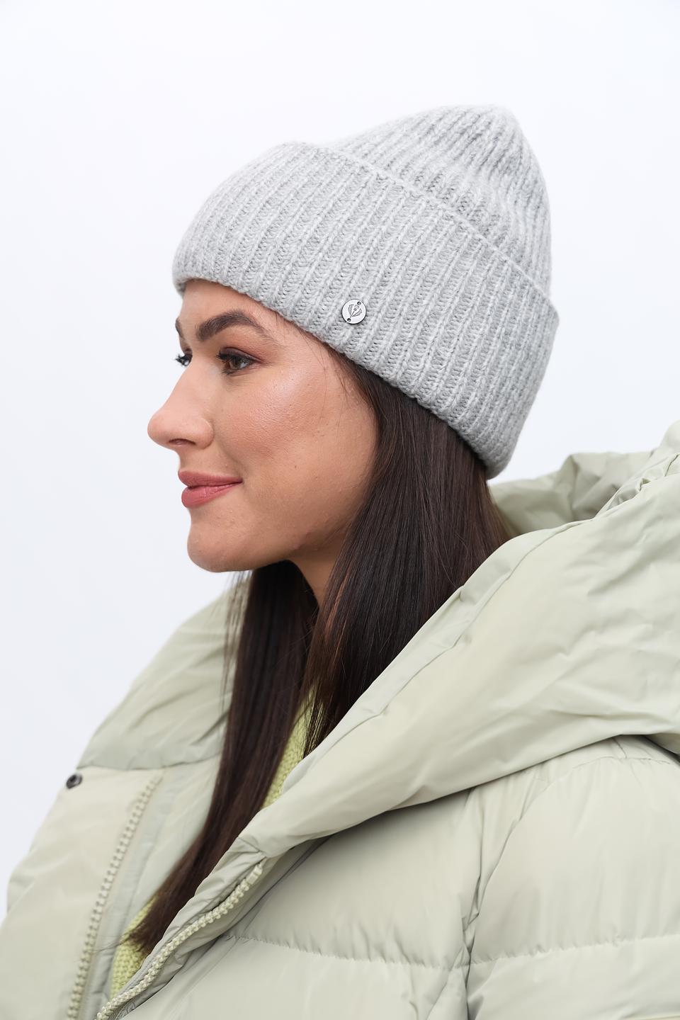 Шапка Fraas вязаная серая