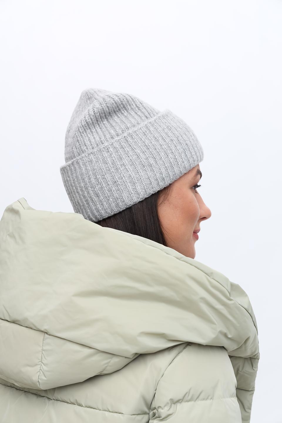 Шапка Fraas вязаная серая