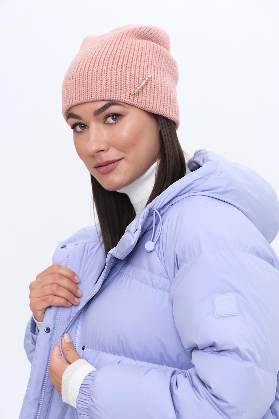 Шапка Adel вязаная розовая