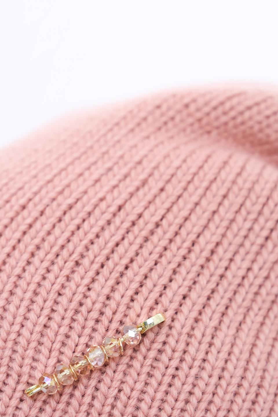 Шапка Adel вязаная розовая