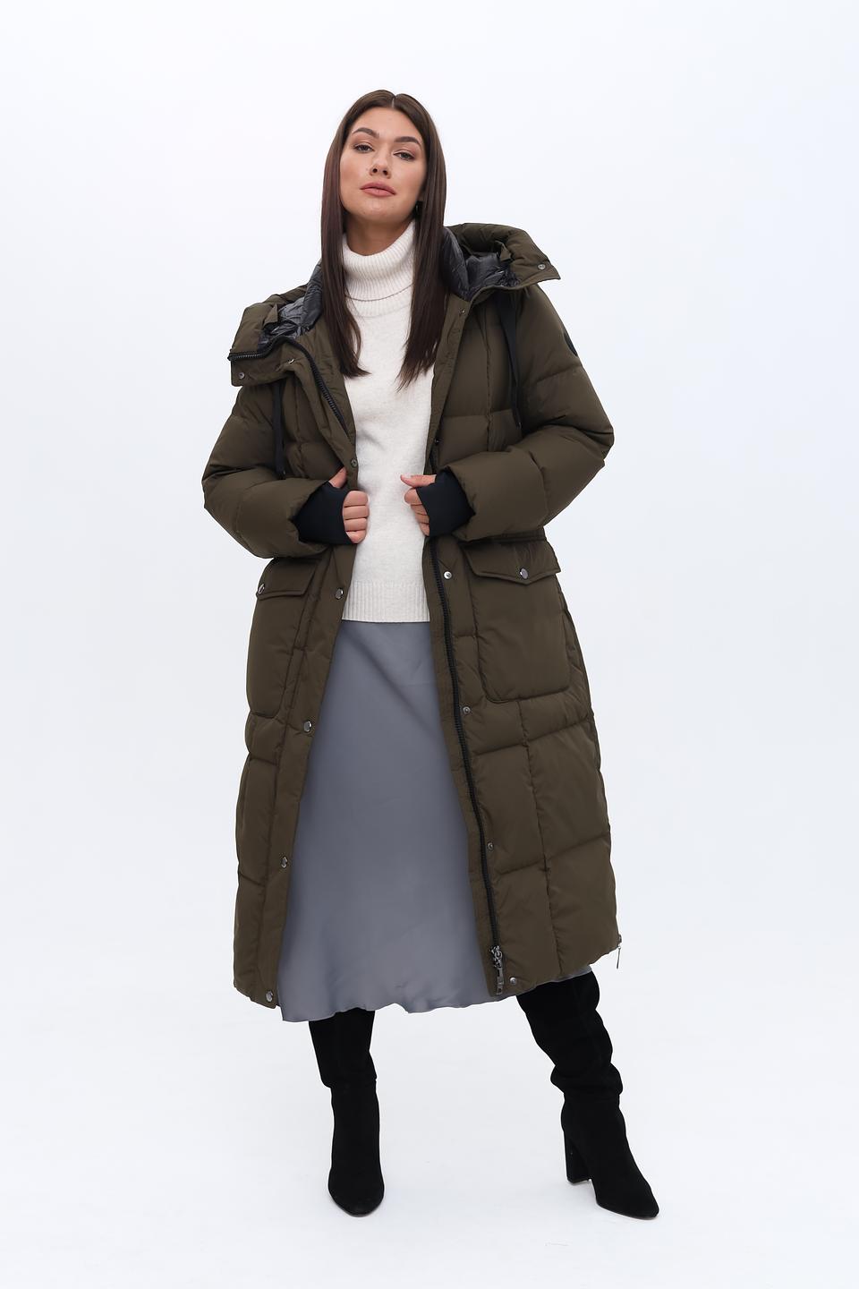 Пальто Heyer стеганое оливковое