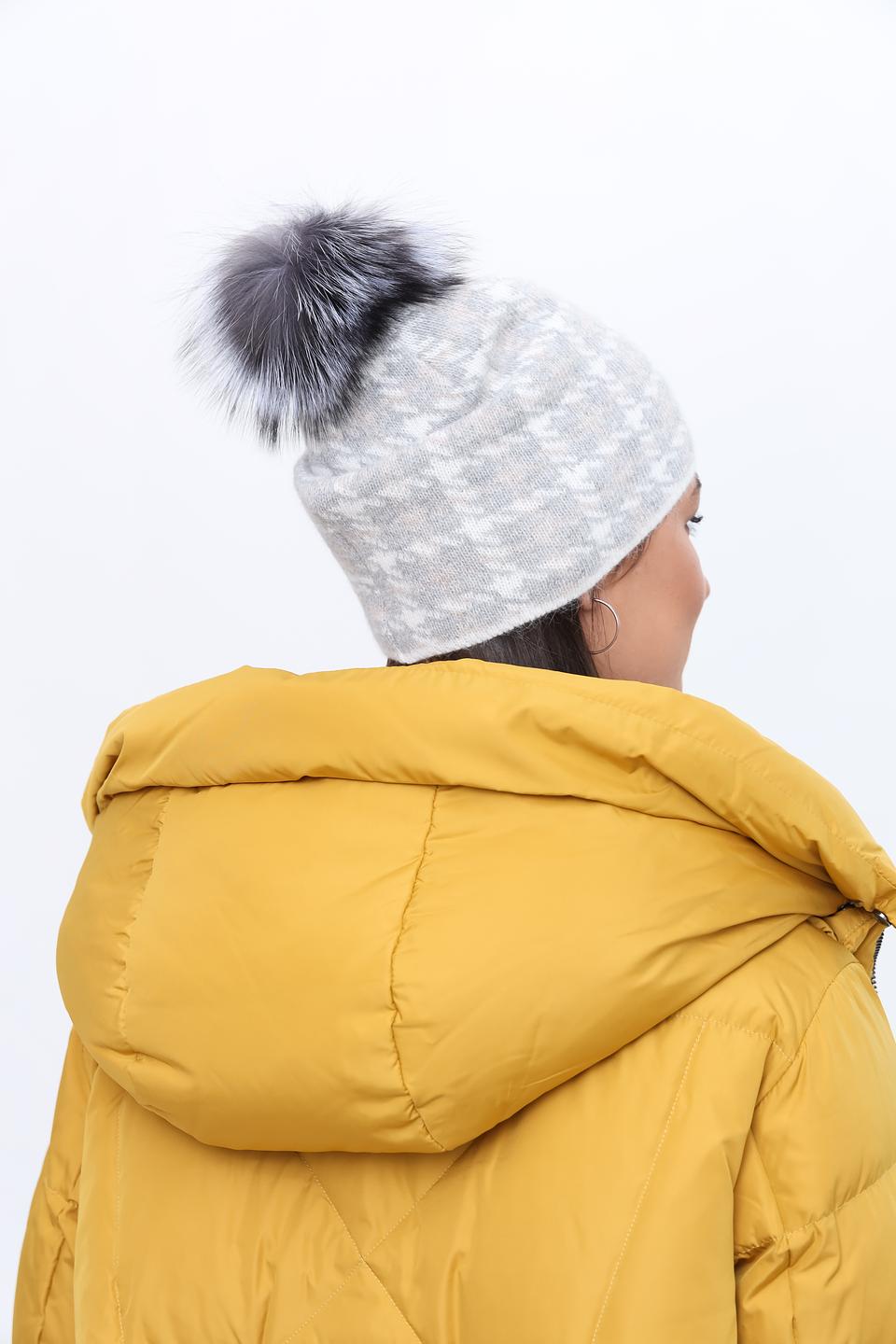 Шапка Marhatter с помпоном серая