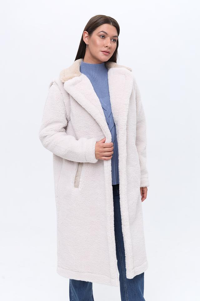 Пальто Zhrill из искусственного меха бежевое