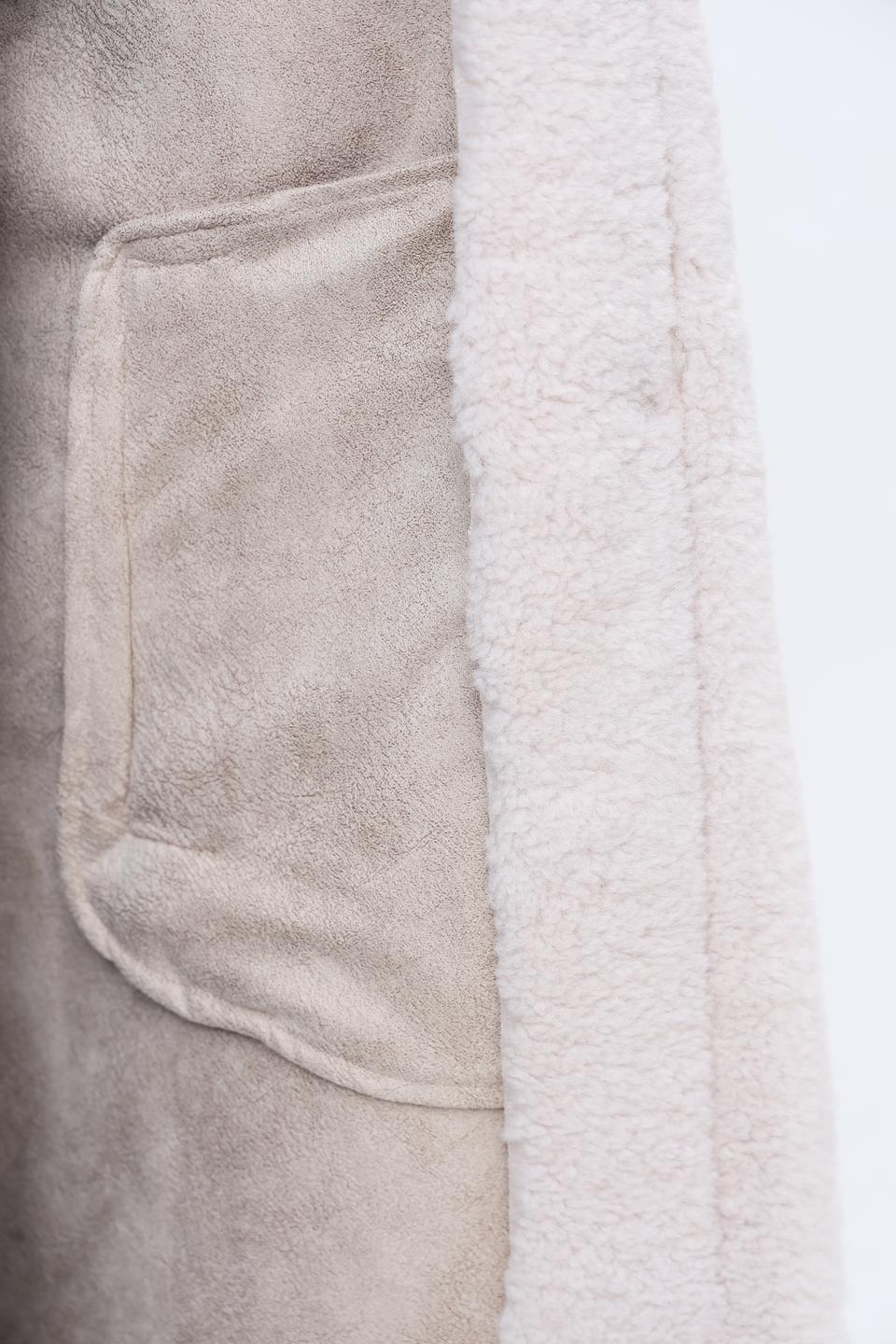 Пальто Zhrill из искусственного меха бежевое