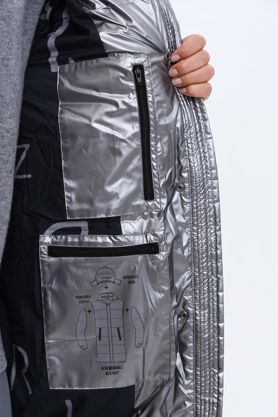 Пальто Zhrill серебристое стеганое