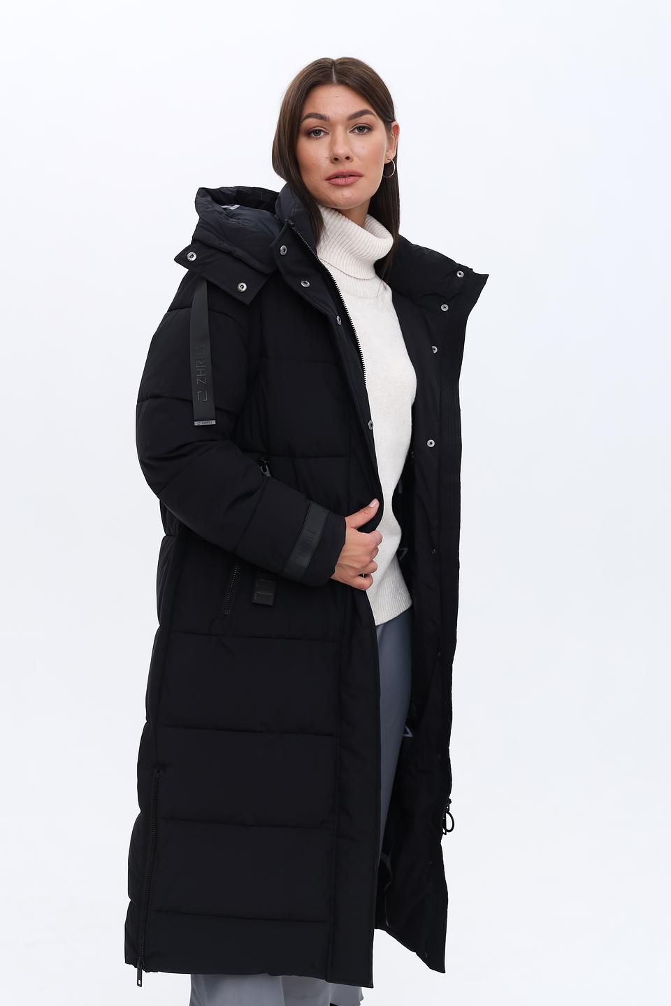 Пальто Zhrill чёрное стеганое