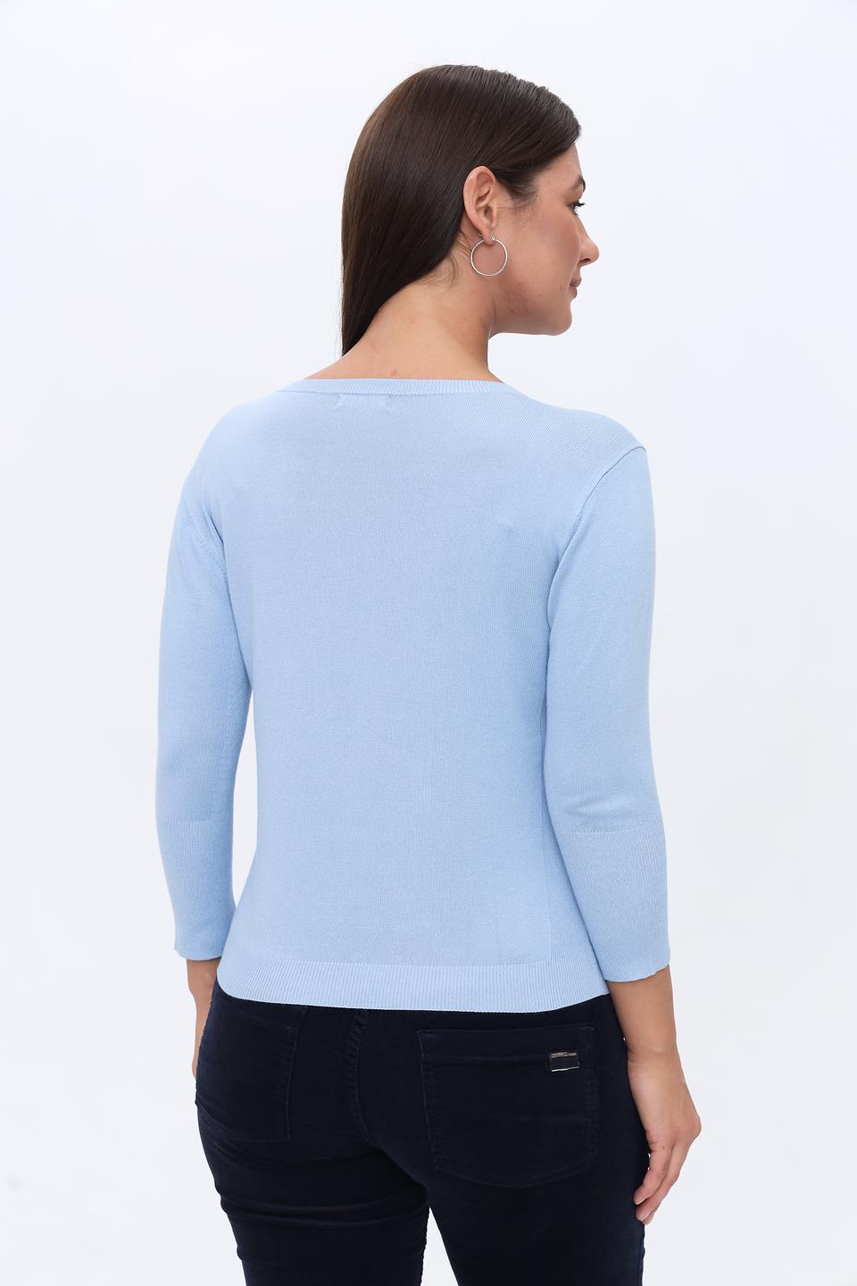 Пуловер Apart голубой с 3/4 рукавом