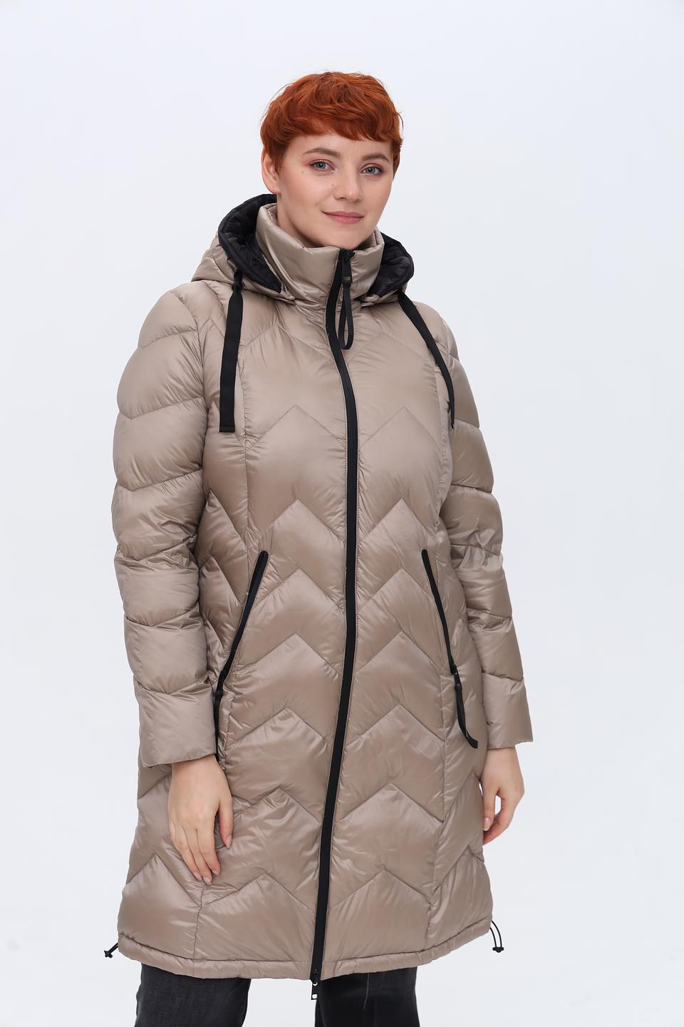 Пальто Lebek стеганое бежевое
