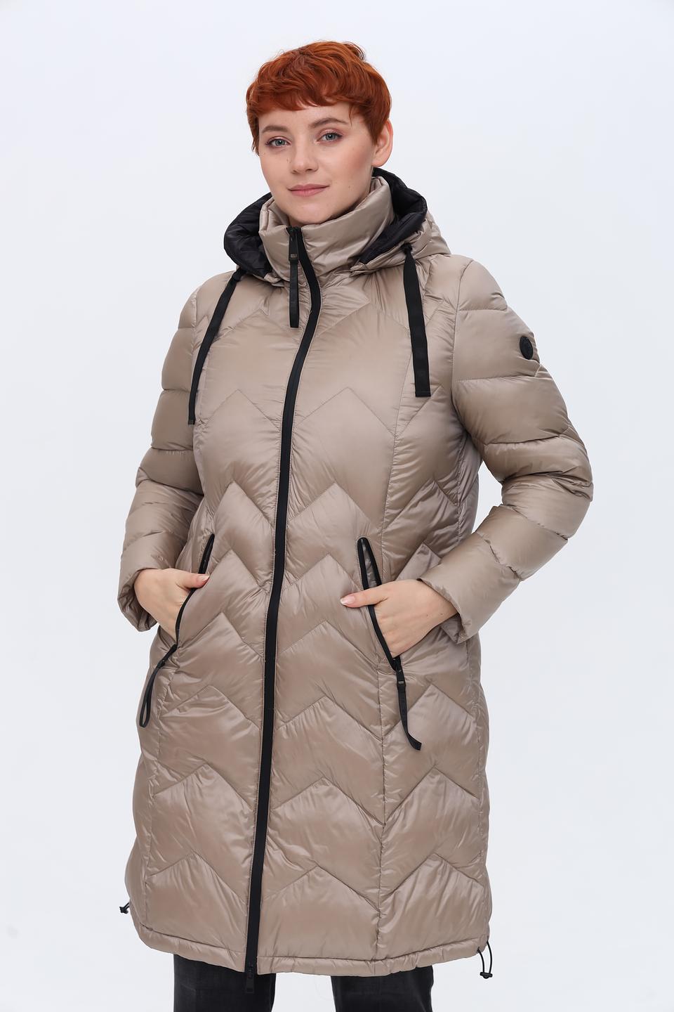 Пальто Lebek стеганое бежевое