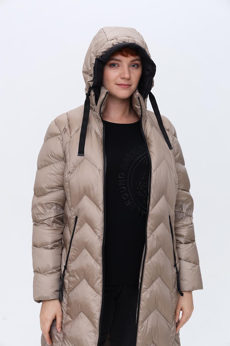 Пальто Lebek стеганое бежевое
