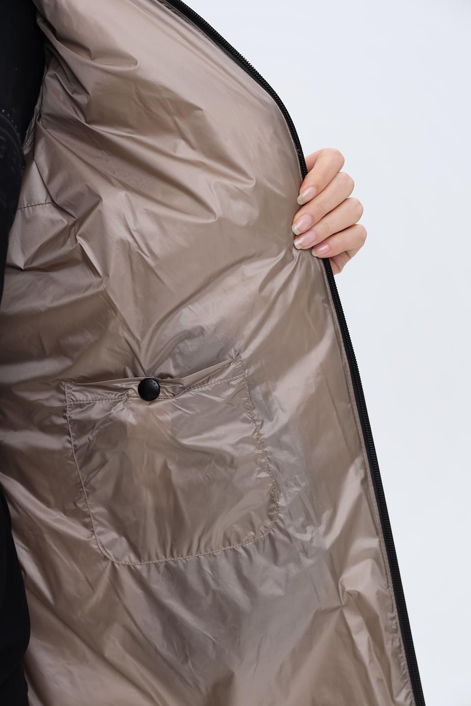 Пальто Lebek стеганое бежевое