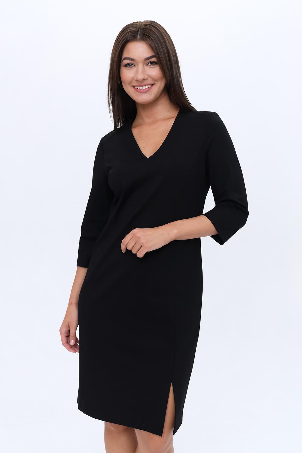 Платье Marc Aurel чёрное с V-образным вырезом