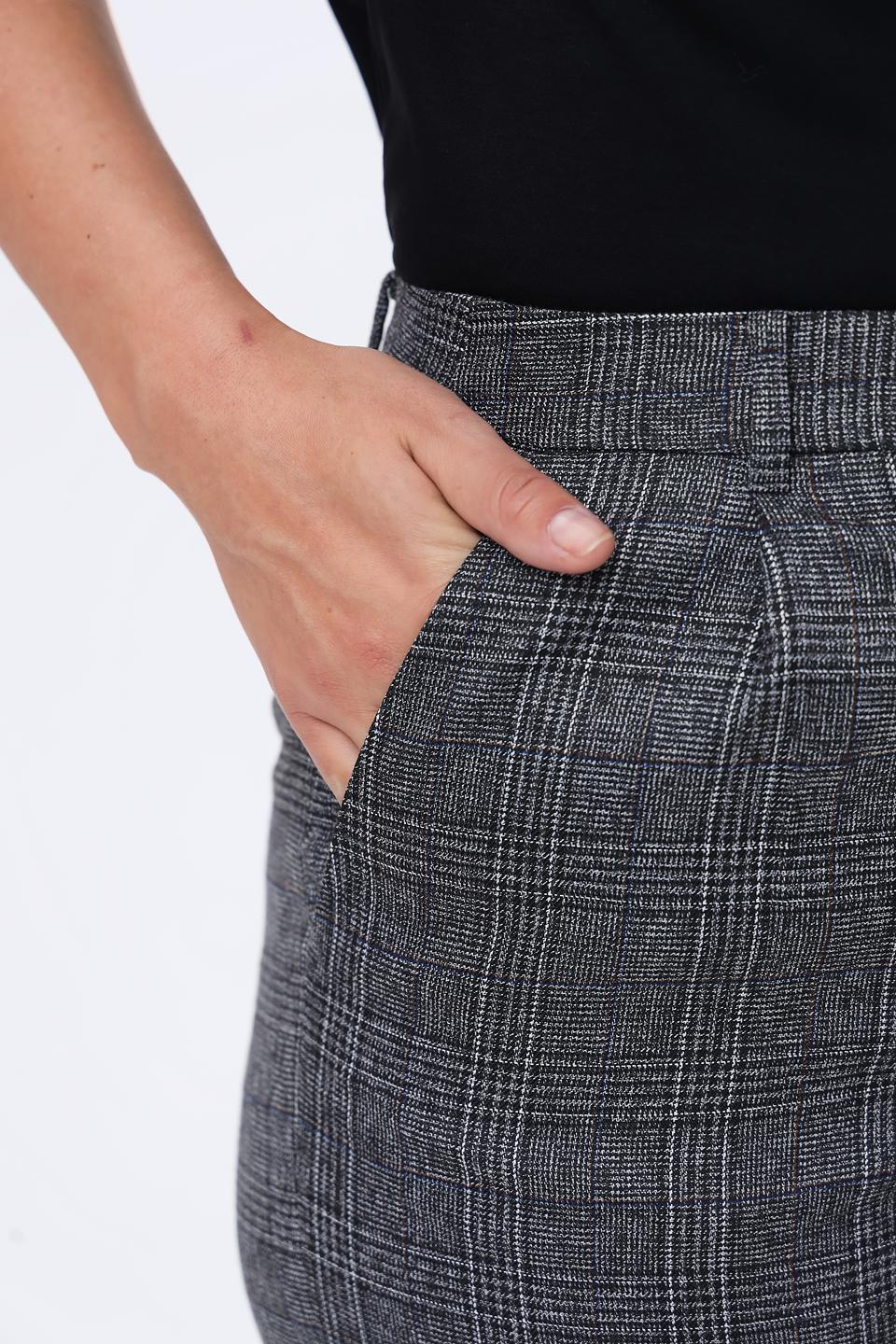 Брюки UNQ в клетку серые