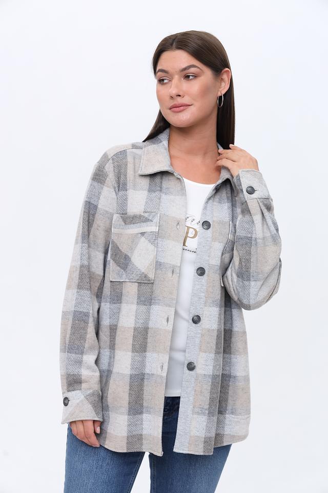 Рубашка SE Stenau в клетку бежевая