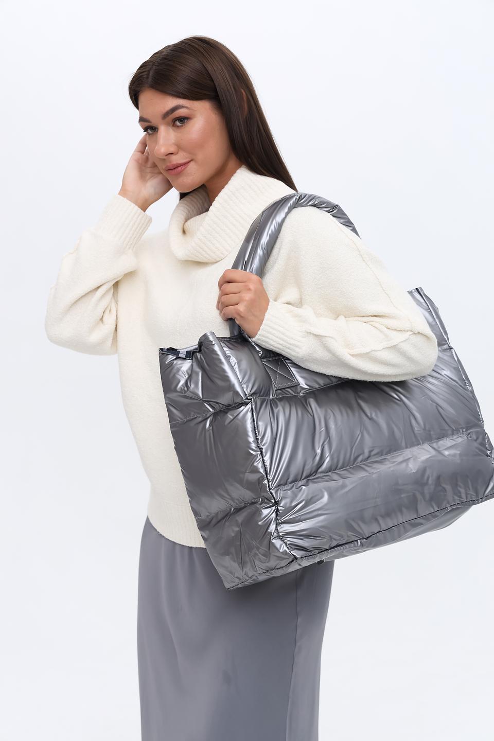 Сумка Zhrill стеганая серебристая