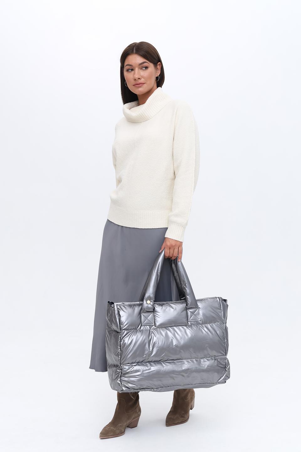 Сумка Zhrill стеганая серебристая