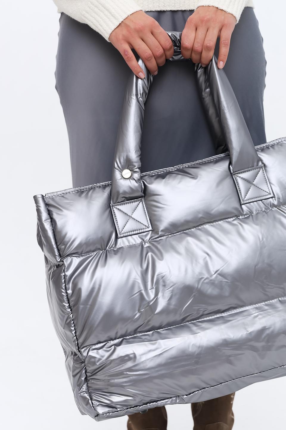 Сумка Zhrill стеганая серебристая