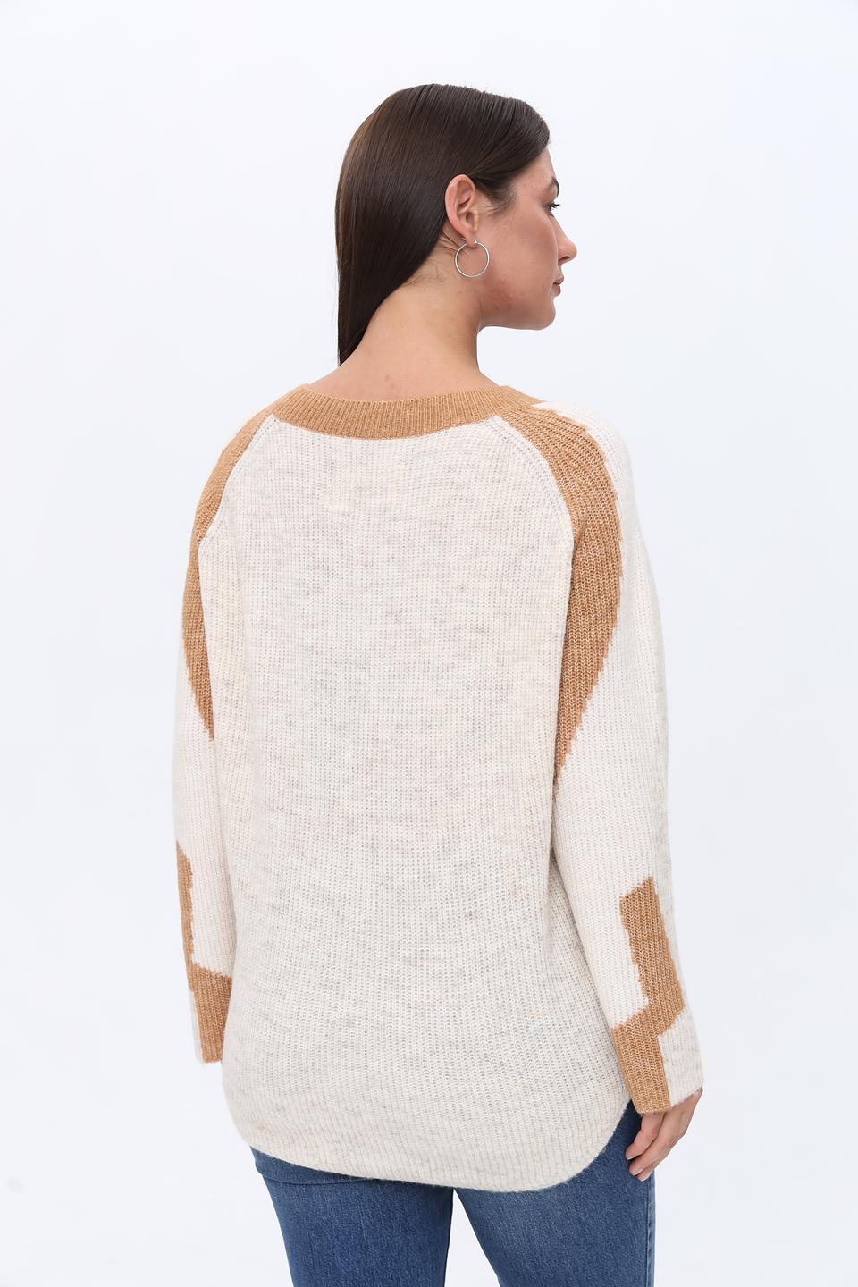 Пуловер Zhrill с контрастной отделкой бежевый