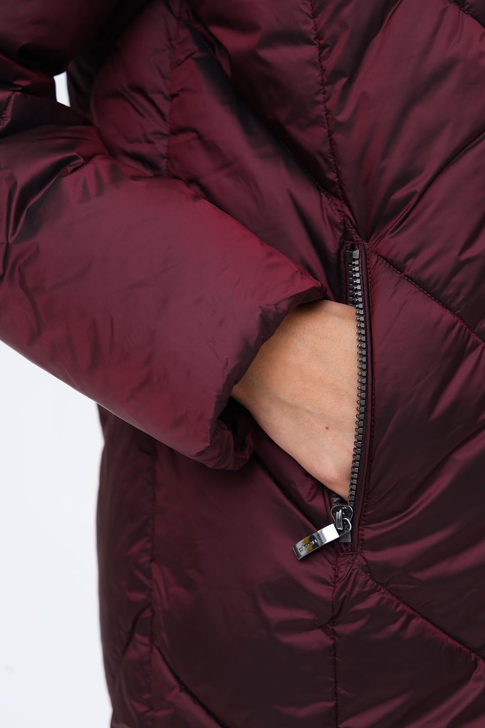 Пальто Olsen стеганое бордовое