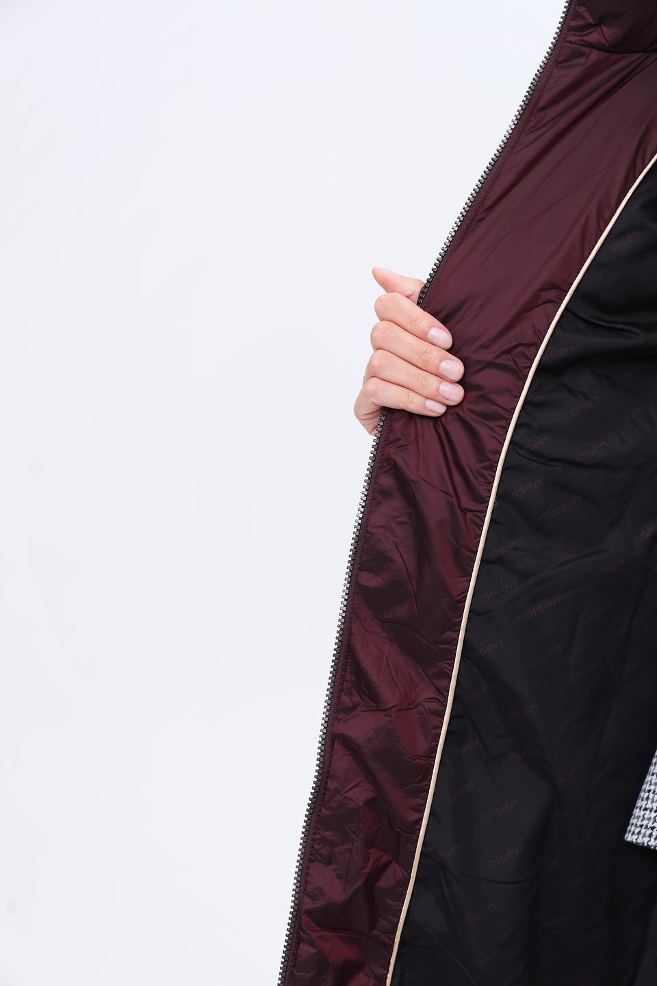 Пальто Olsen стеганое бордовое