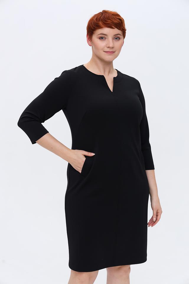 Платье Frank Walder чёрное с V-образным вырезом