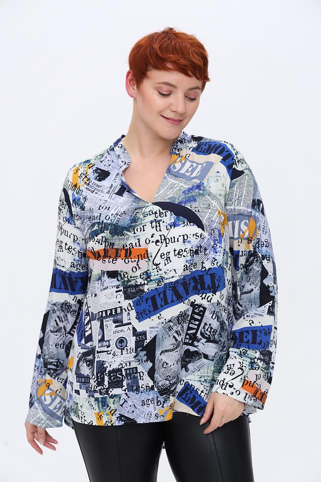 Блуза Doris Streich с принтом газет