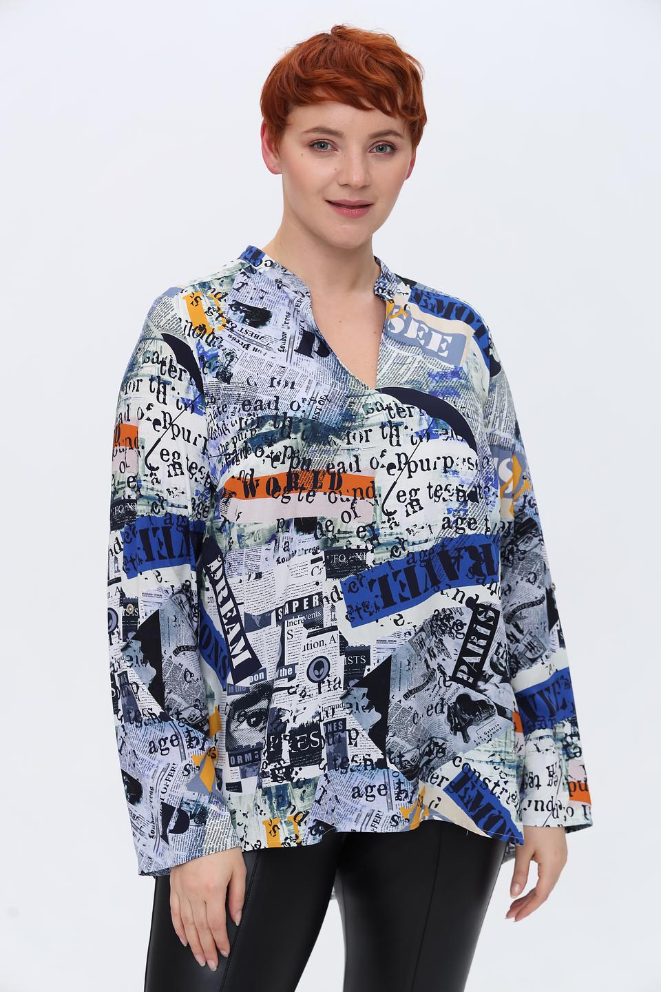 Блуза Doris Streich с принтом газет