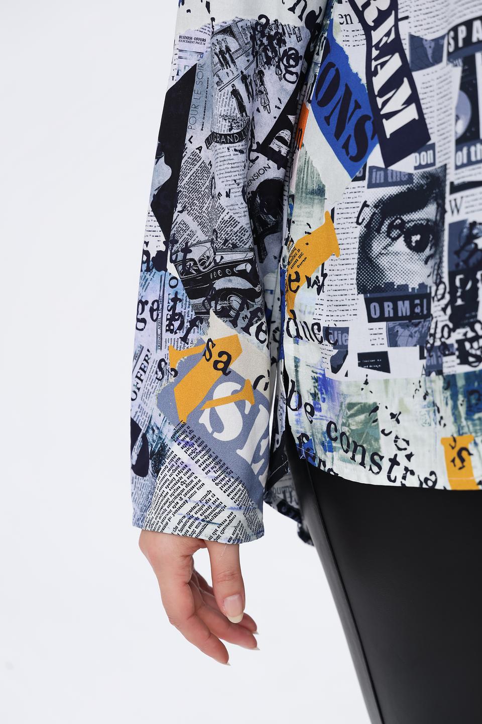 Блуза Doris Streich с принтом газет