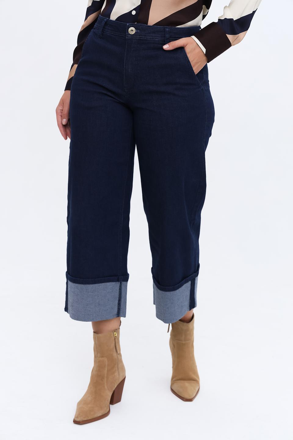 Джинсы Taifun клеш с манжетами