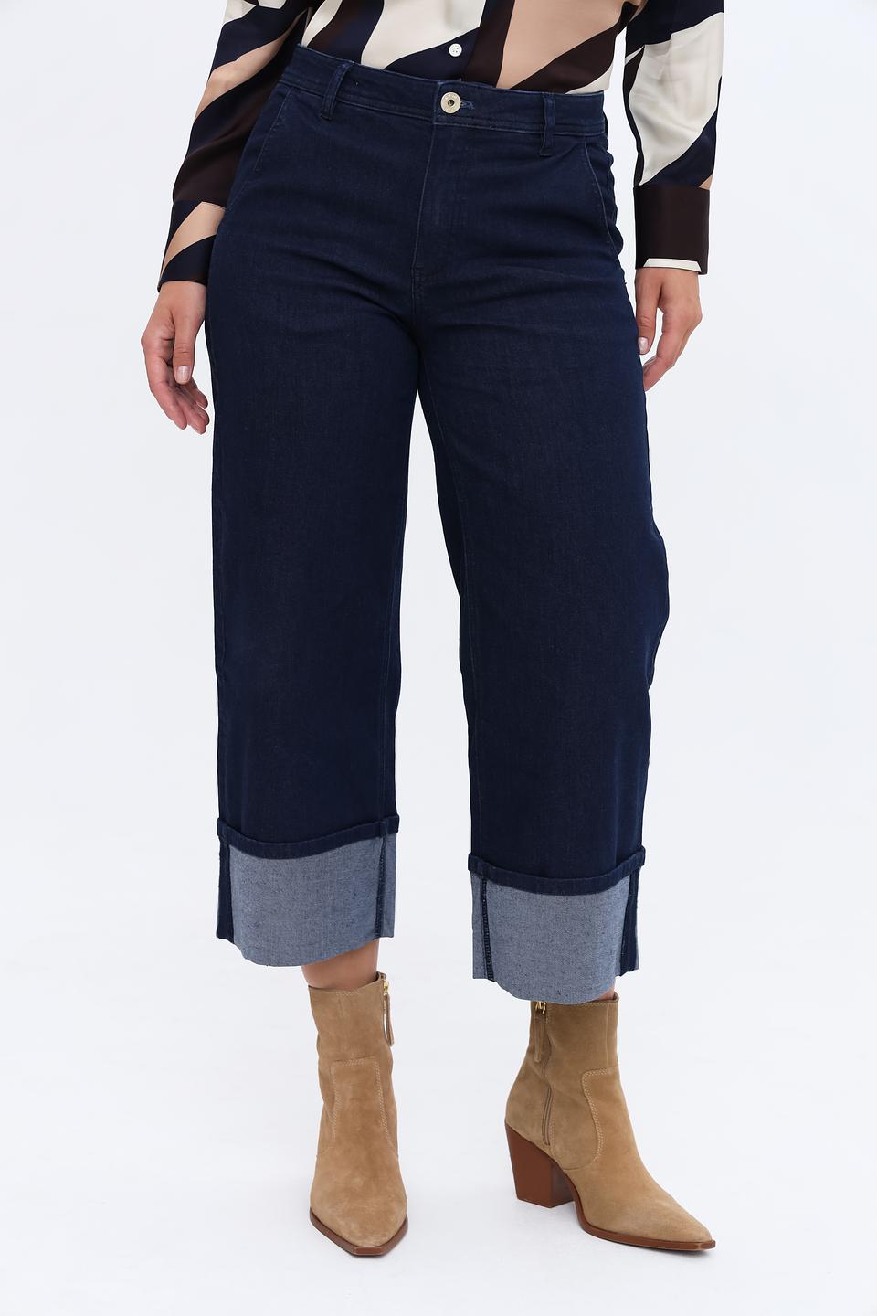 Джинсы Taifun клеш с манжетами