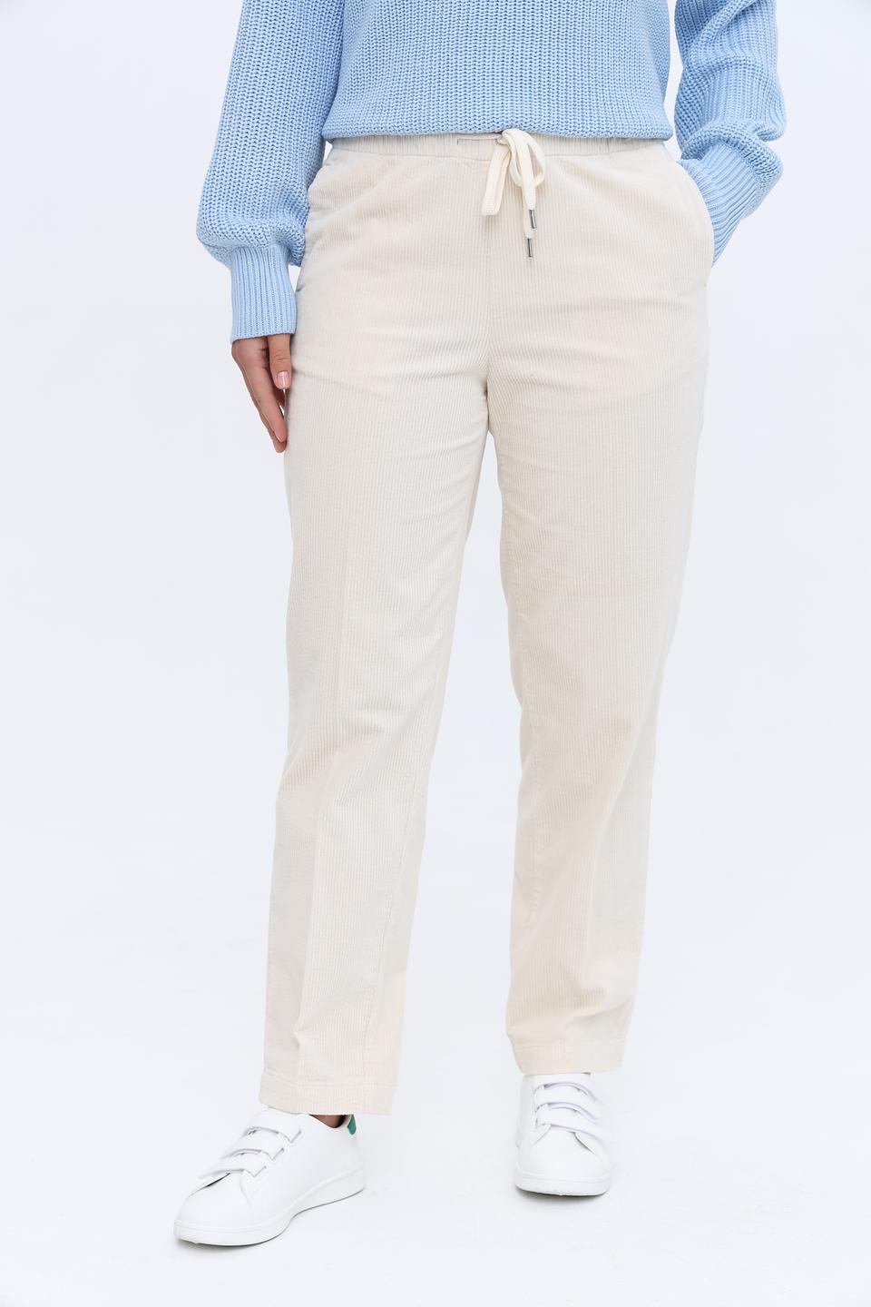 Брюки Oui бежевые с манжетами