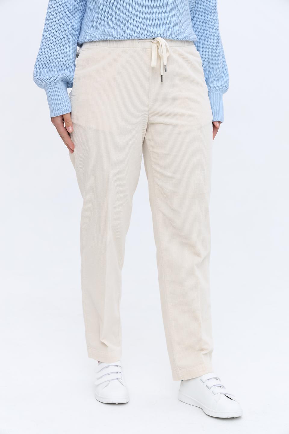Брюки Oui бежевые с манжетами