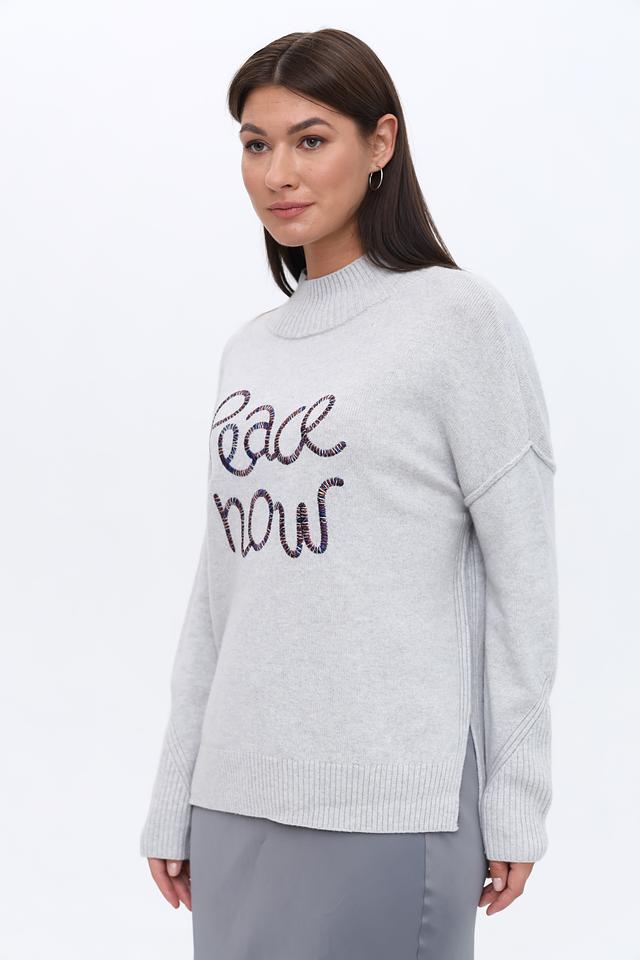 Пуловер Taifun с надписью серый