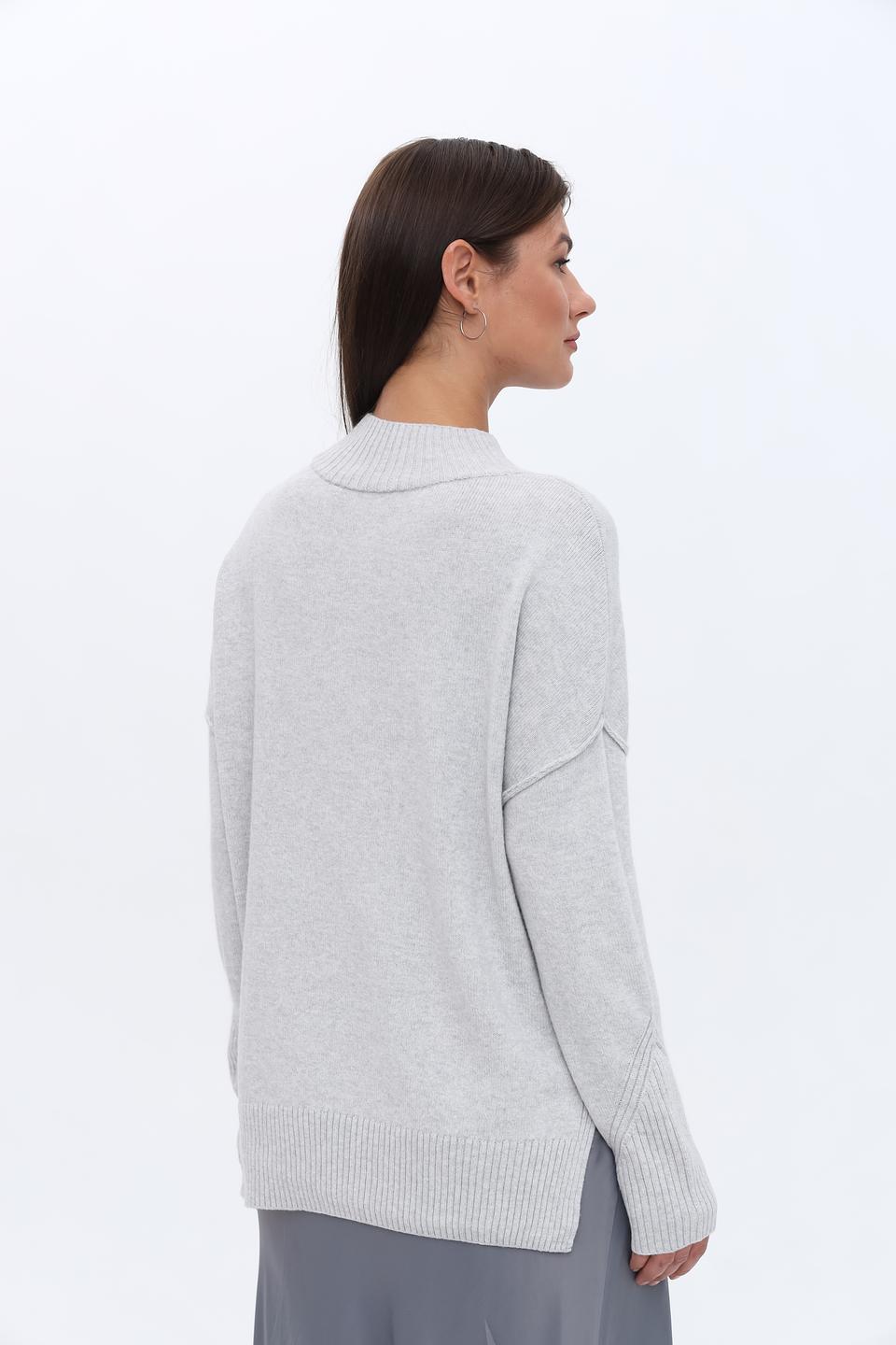 Пуловер Taifun с надписью серый