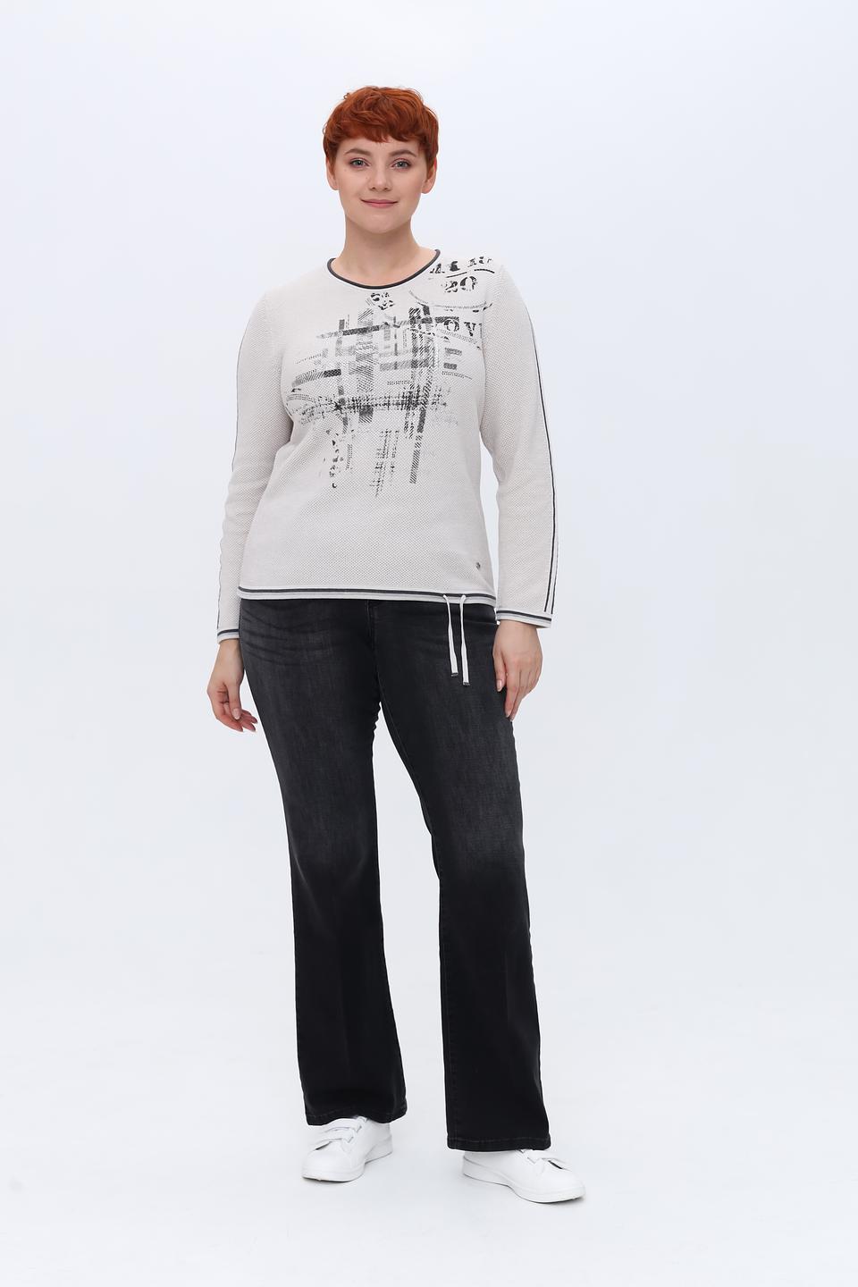 Пуловер Rabe collection с принтом серый