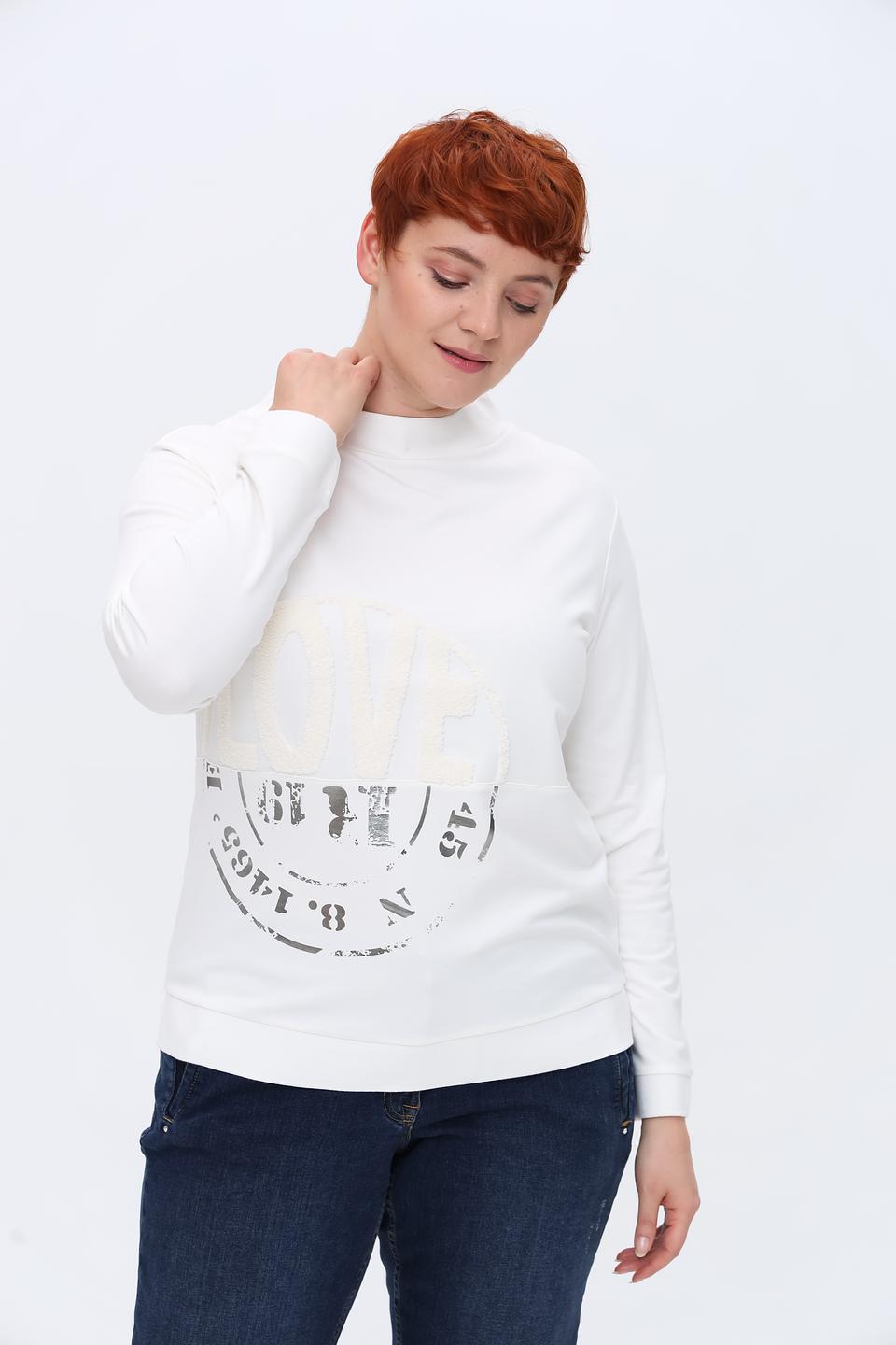 Лонгслив Rabe collection с принтом белый