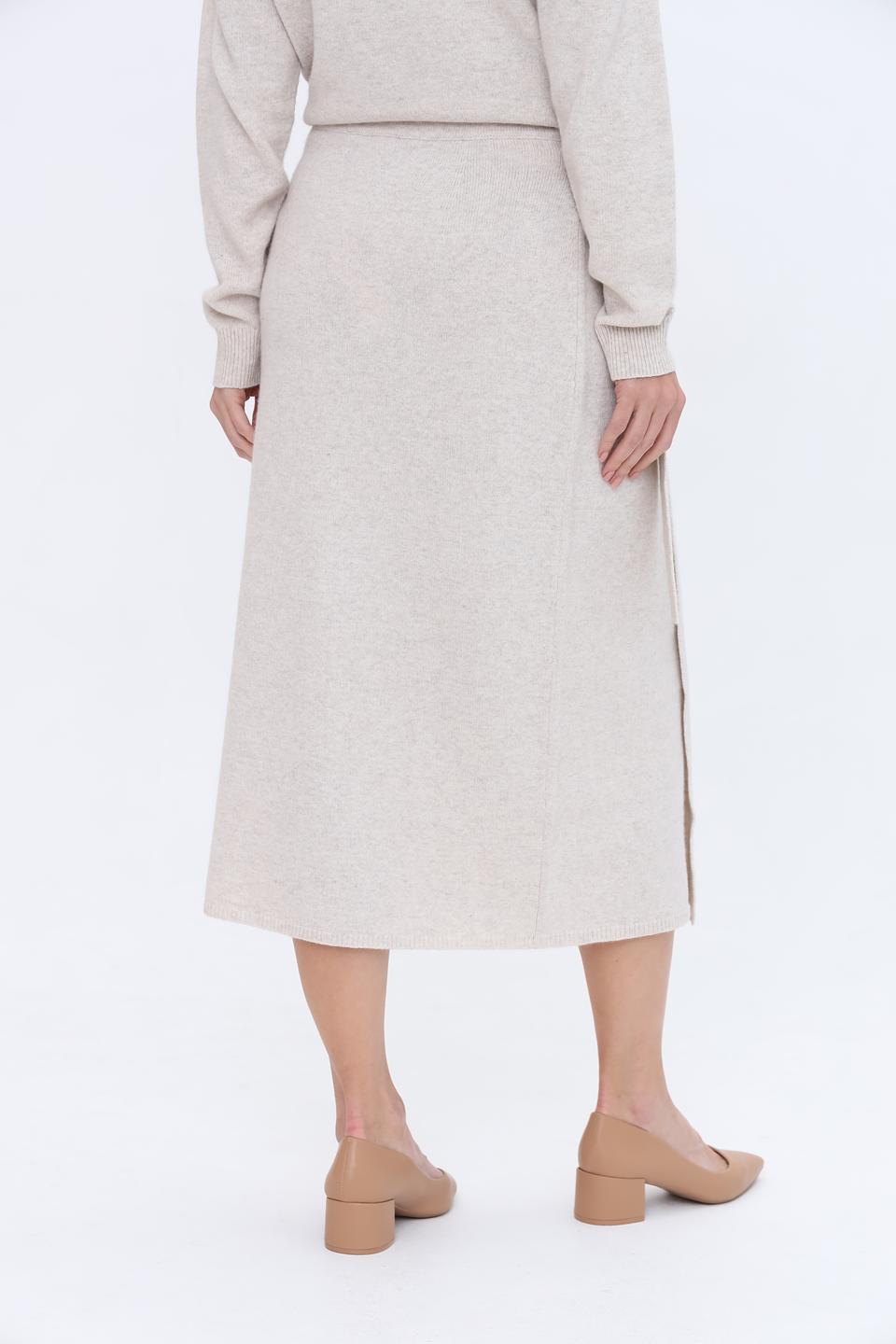 Юбка Oui вязаная с запахом бежевая