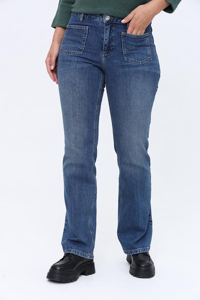 Джинсы Oui с накладными карманами, синие