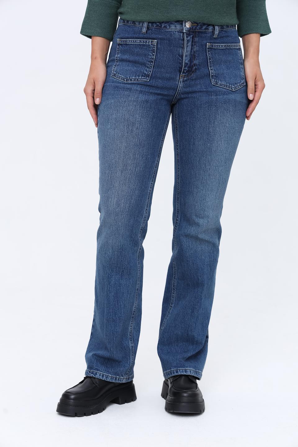 Джинсы Oui с накладными карманами, синие