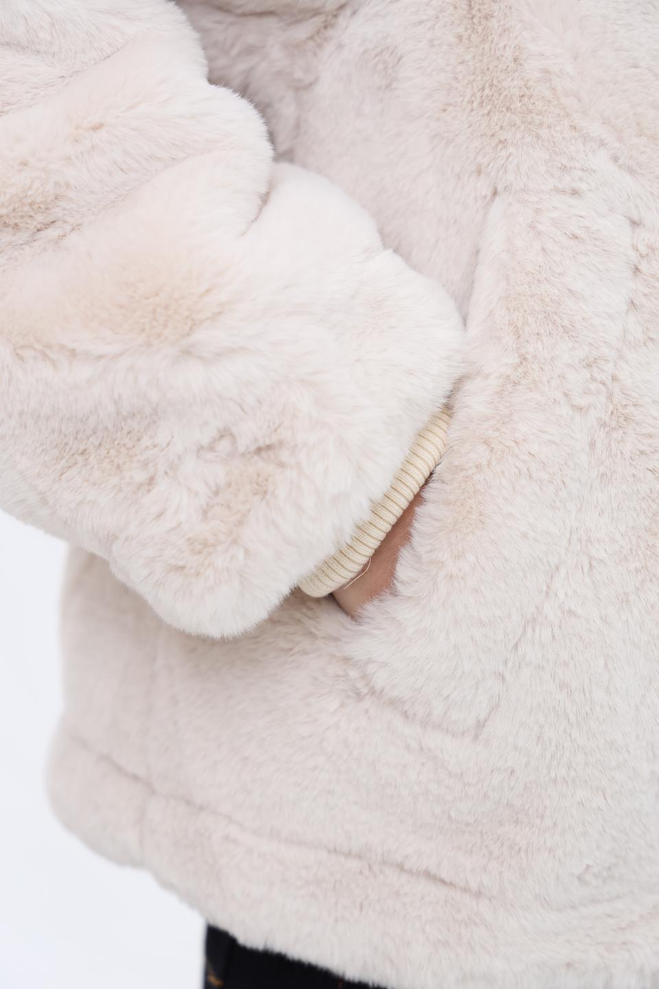 Шуба Oui из искусственного меха бежевая