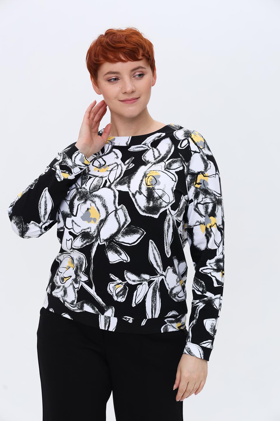 Пуловер Rabe collection с цветочным принтом